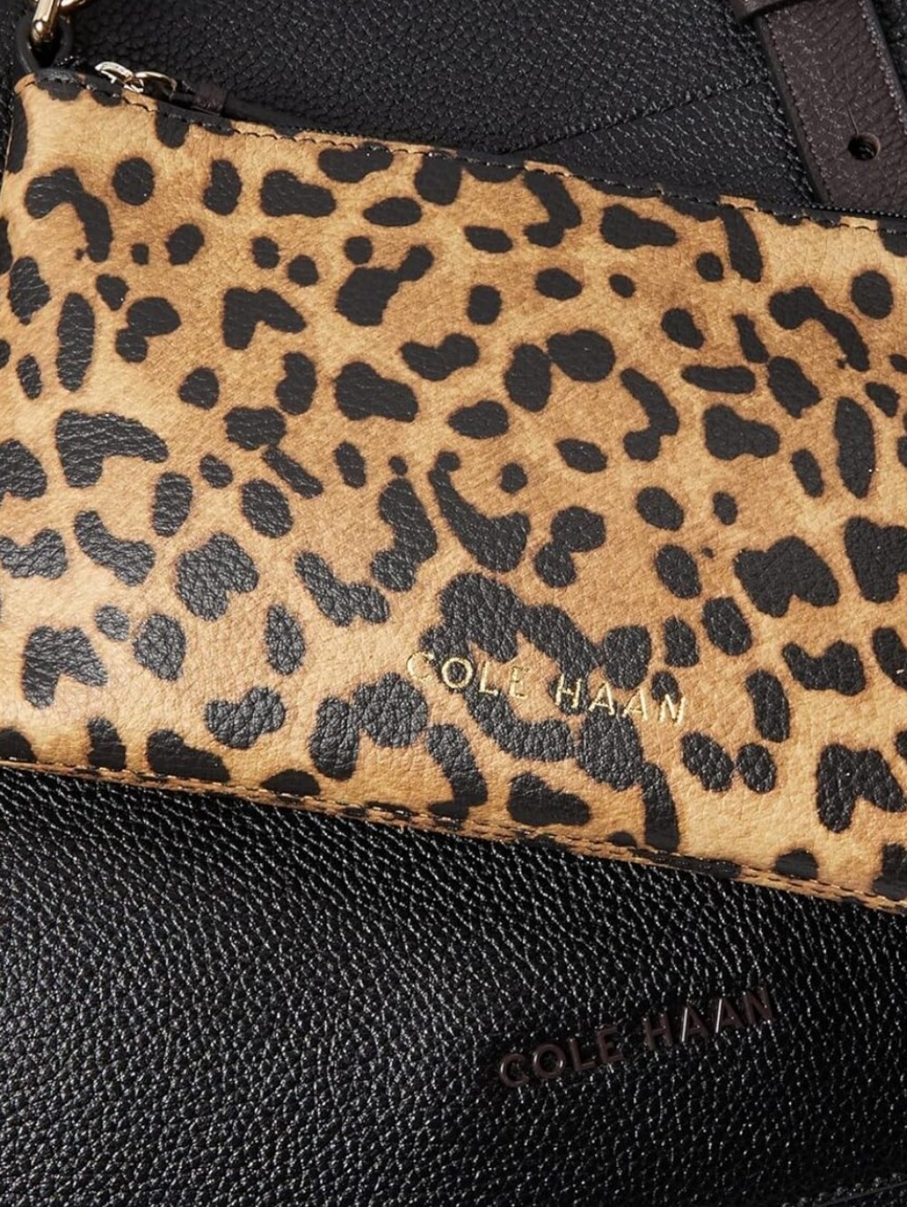 Cole Haan Leopard Print Crossbody — Tan and Black - Picture 5 of 5